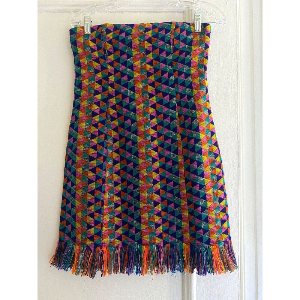 House of Harlow 1960 x Revolve Amelia Strapless Mini Dress Sz S Colorful Fringe - Picture 5 of 12